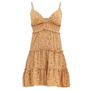 No Boundaries Orange Patterned Surplice Tiered Sundress Women's Size XXL(20)